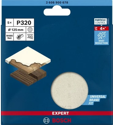 Rrjetë zmeriluese Bosch Expert M480, 5 copë, 320 grit