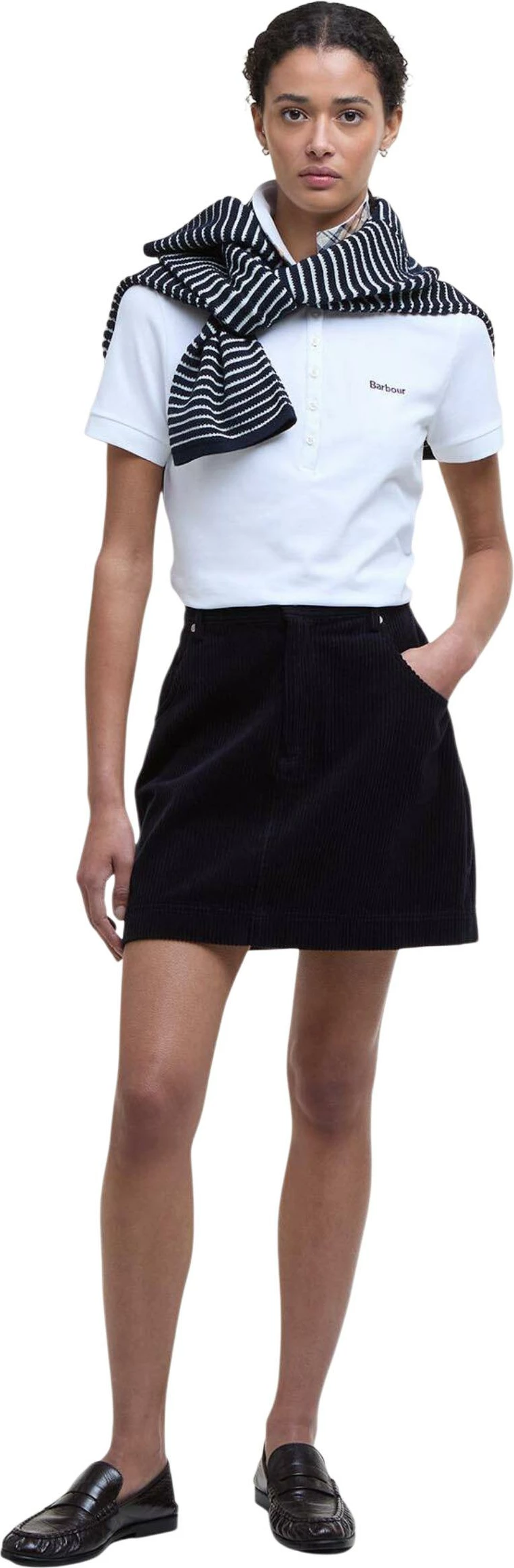 Maicë polo për femra Barbour Portsdown LML0634, e bardhë [Madhësia: 10]