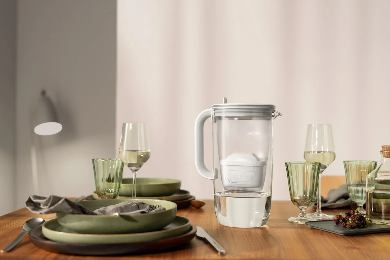 Ibrik filtruese uji BRITA Glass me filtër Maxtra Pro PP, 2.5L, Transparent/Gri