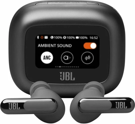 Kufje JBL Live Beam 3, wireless, me mikrofon, Smart Charging Case me ekran 1.45\", ANC, 48 orë, e zezë