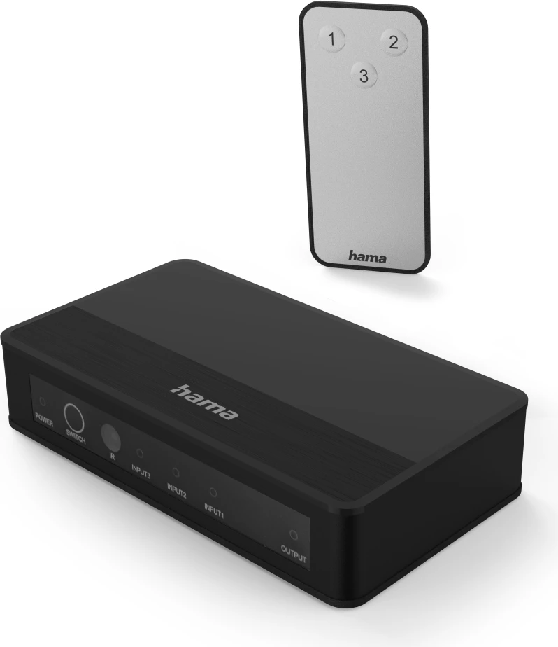 Shpërndares sinjali Hama 4k-HDMI™3x1 me telekomand, 121770