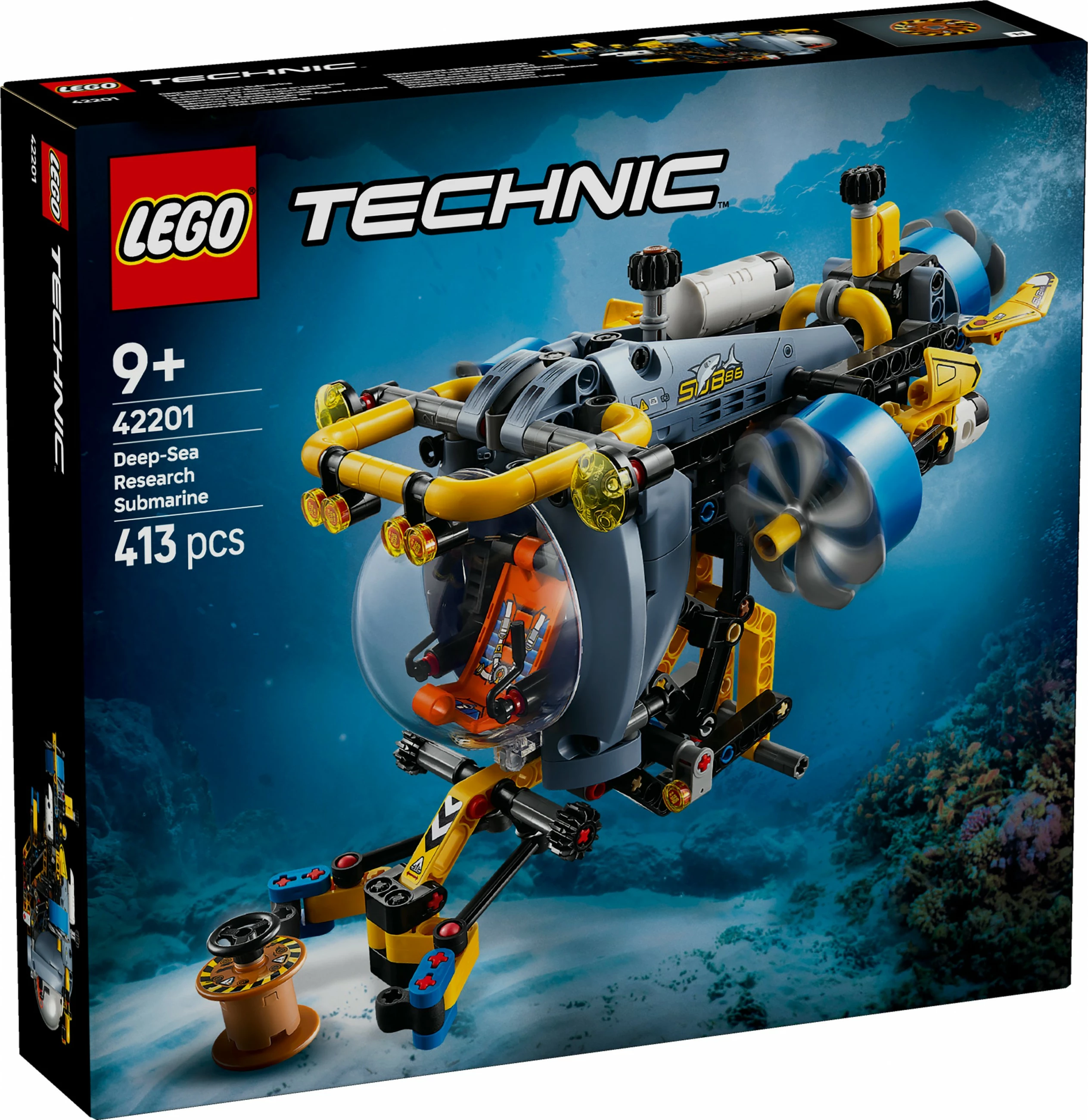 Set ndërtimi LEGO Technic 42201, nëndetëse kërkimore, 413 pjesë, multikolor