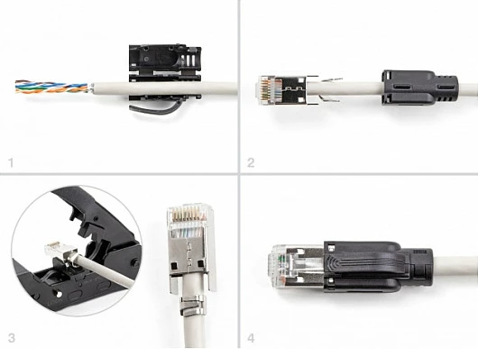 Prizë modulare RJ45 DeLOCK Cat.6A, 25 copë, SF/UTP (S-FTP), e zezë/argjendtë