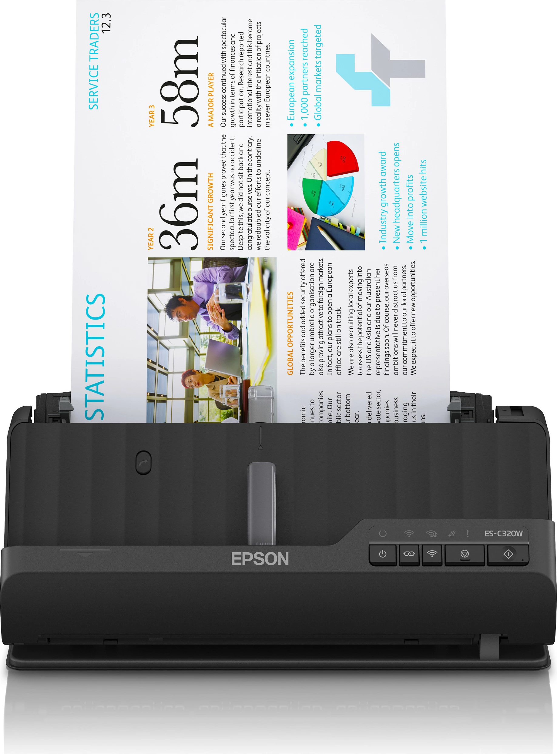 Skener Epson WorkForce ES-C320W, Duplex, Wi‑Fi, 30 ppm, i zi