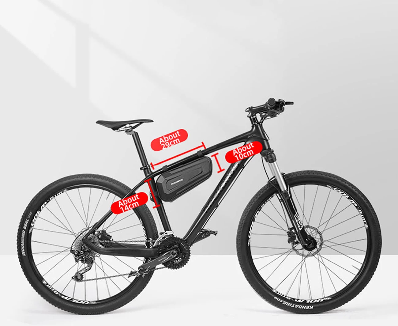 Çantë biçiklete Rockbros B66 për kornizë, 1.5L, e zezë