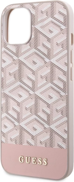 Mbështjellës Guess GCube Stripes MagSafe për iPhone 14 Plus 6.7", rozë