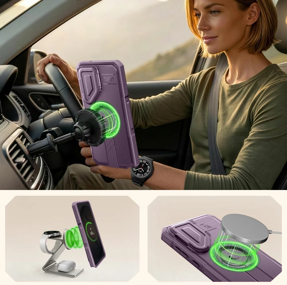 Mbështjellës Tech-Protect Kevlar MagSafe 2-Set për Samsung Galaxy S26 Ultra, MagSafe, me kickstand, e zezë, set 2 korniza