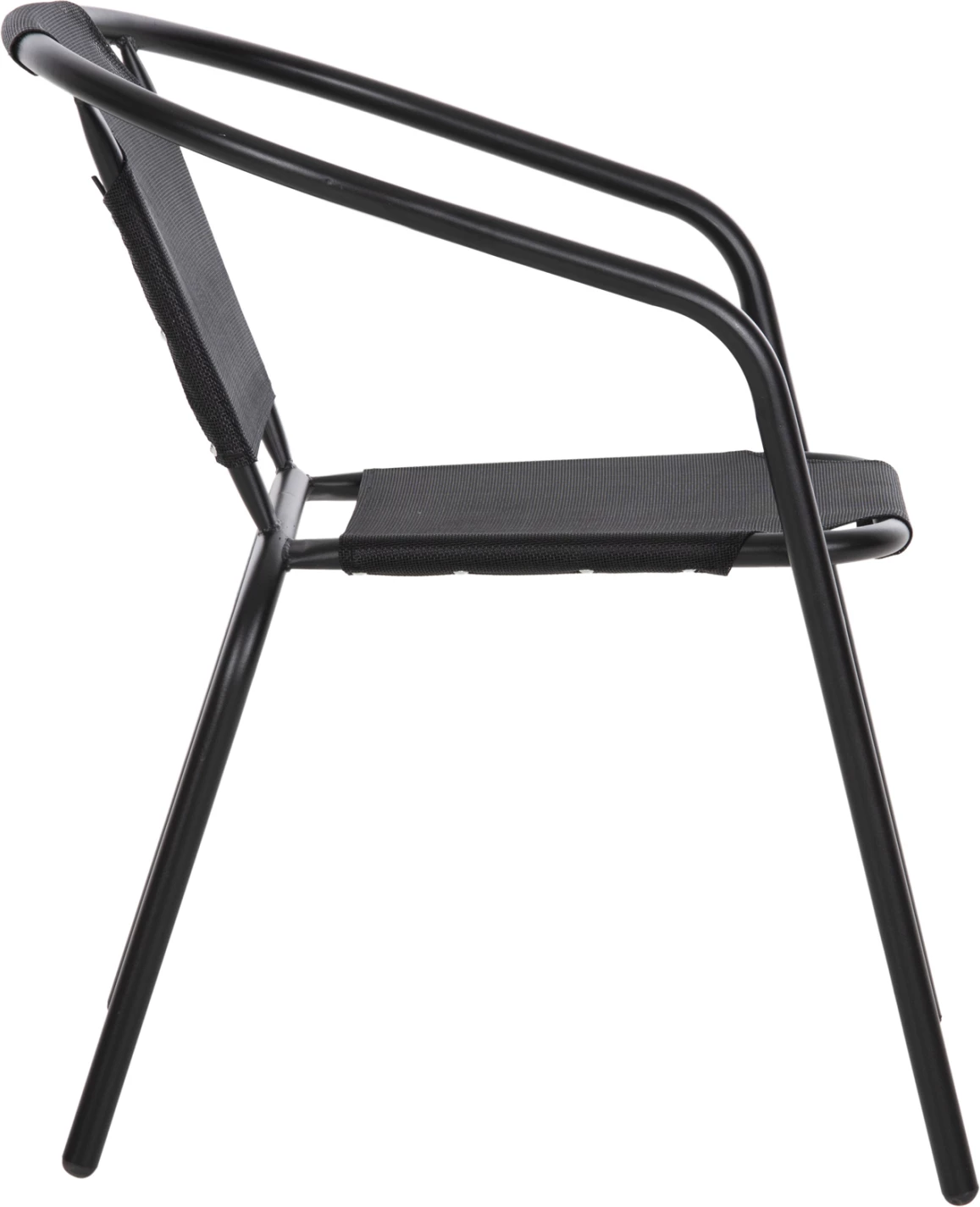 Karrige e jashtme LEDAN FH5977.03 metal & textilene, ngjyrë e zezë, 55x58x72H cm