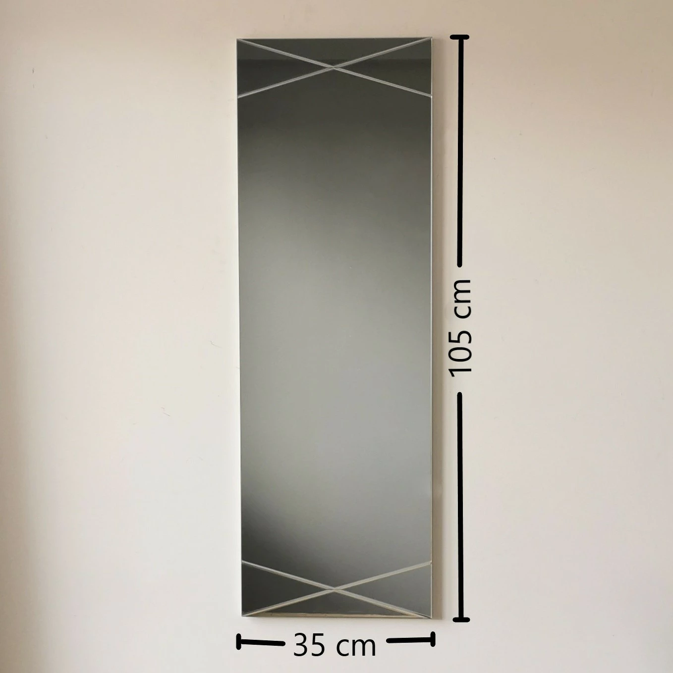 Pasqyrë Hanah Home, A321Y, ngjyrë argjendi, 35x105cm