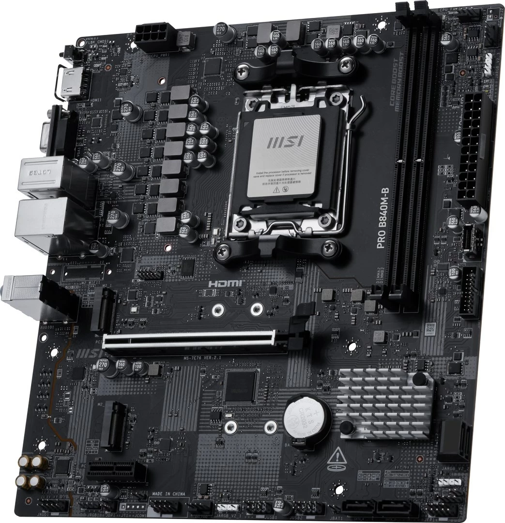 Pllakë amë MSI PRO B840M-B, Socket AM5, micro ATX, E zezë