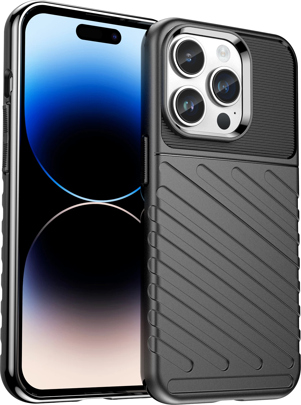 Mbështjellës Hurtel Thunder Case për iPhone 14 Pro Max, i zi