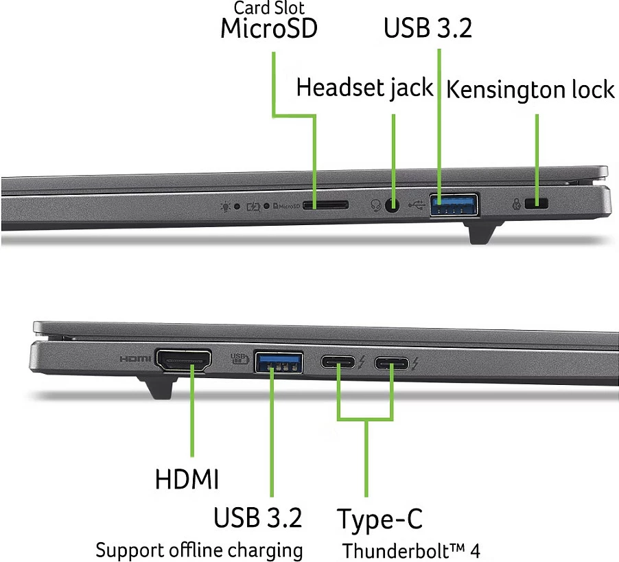 Laptop Acer Aspire 16 AI OLED A16-52M-75LW, 16" WUXGA+ OLED, Core Ultra 7 258V, 32GB RAM, 1TB SSD, Windows 11