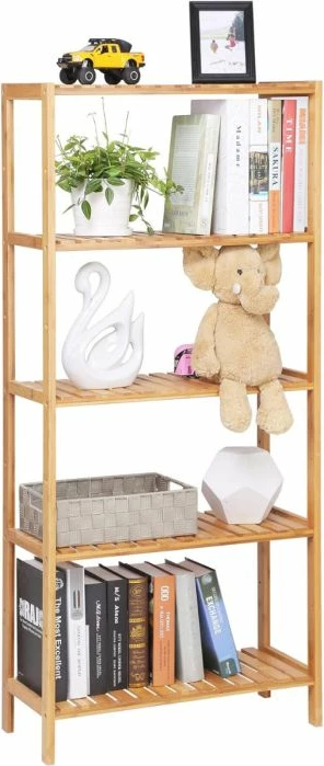 Raft bambuje, SONGMICS BCB35Y, 5 nivele, 60×26×130 cm, natyral