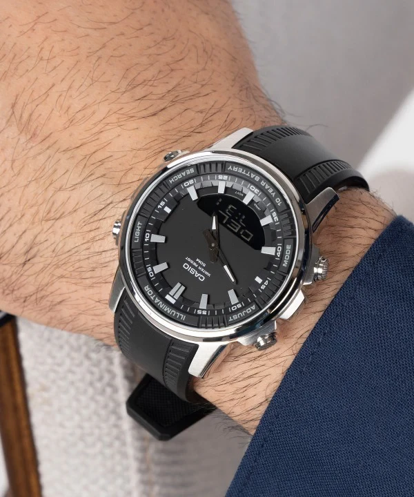 Orë dore Casio AMW-880-1AV, e argjendtë/zezë