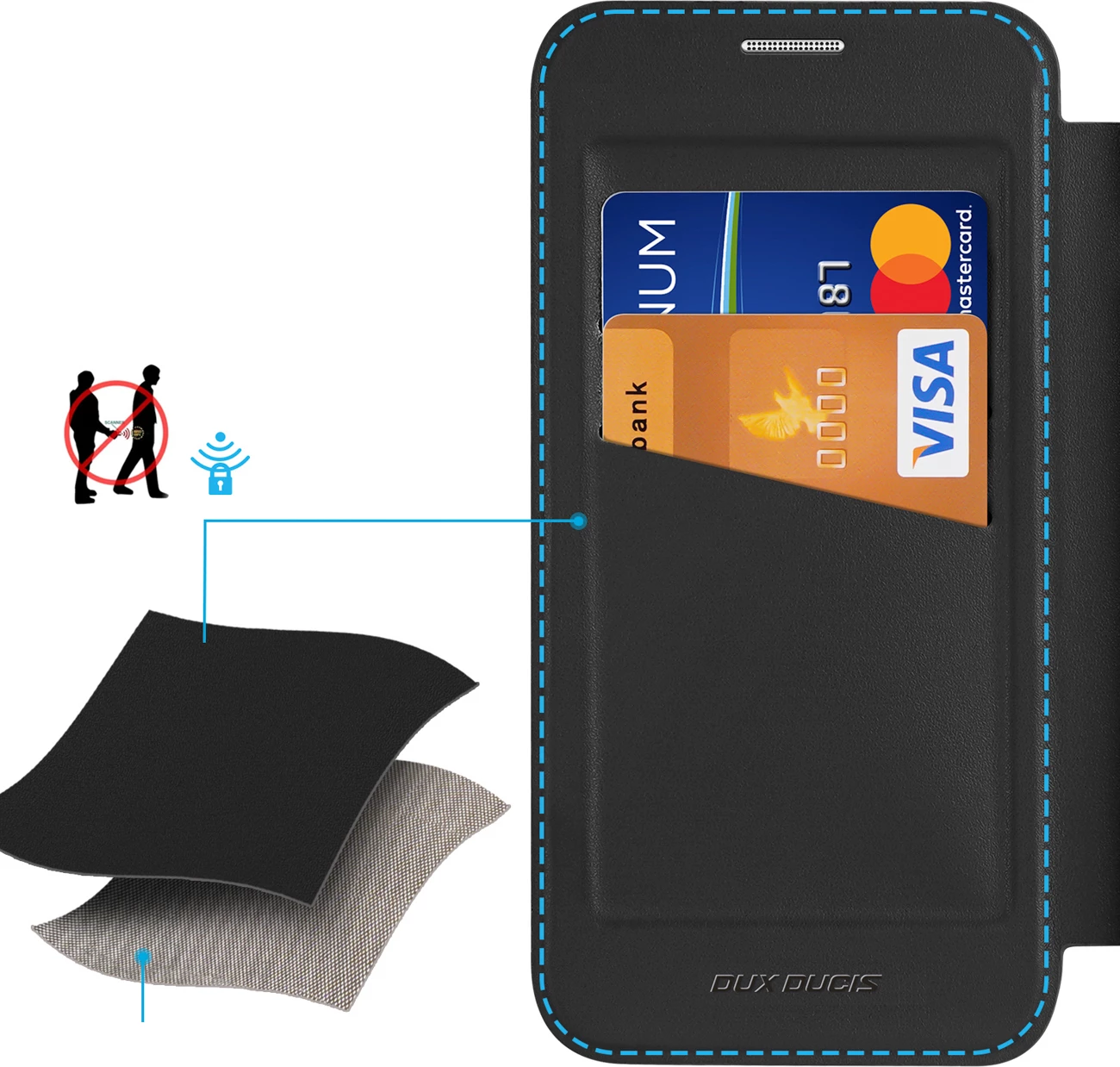 Mbështjellës Dux Ducis Skin X Pro për Samsung Galaxy S26, me MagSafe & portofol, i zi