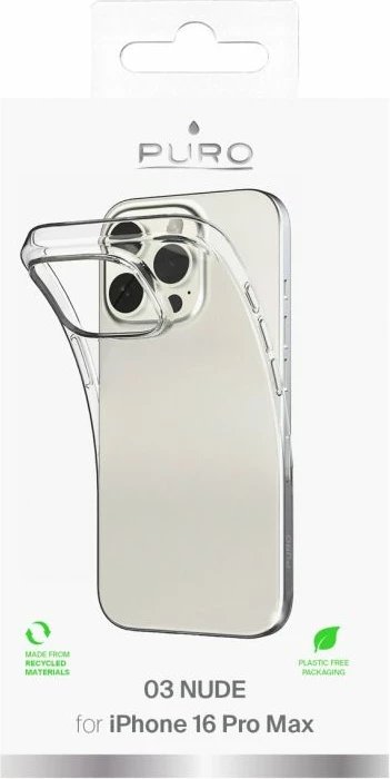 Kuti silikoni për iPhone 16 Pro Max Puro 03 Nude, transparente