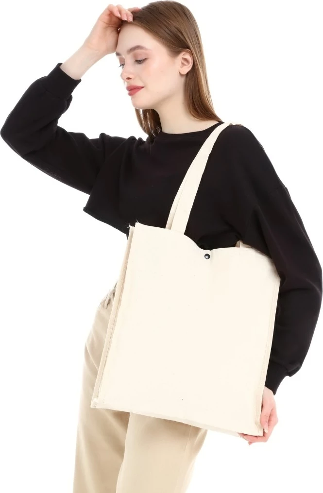 Çantë tote Zoozie Bags, krem, 47x36x8cm