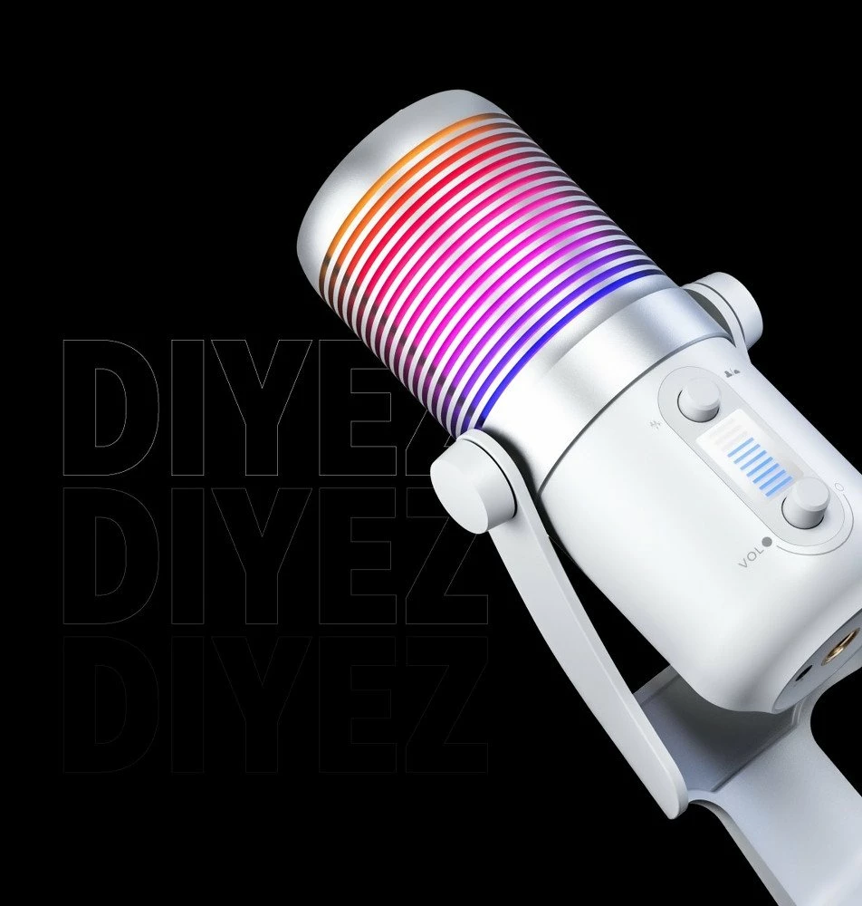 Mikrofon Rampage Diyez gaming USB-C RGB touch, i bardhë 4
