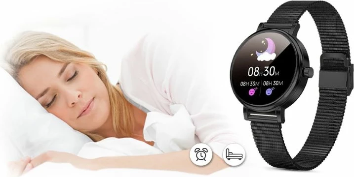 Smartwatch për femra Rubicon, e zezë