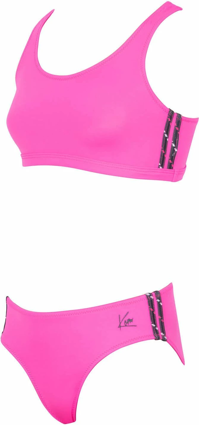 Set bikini dy pjesësh, ngjyrë rozë neon, Jumeon