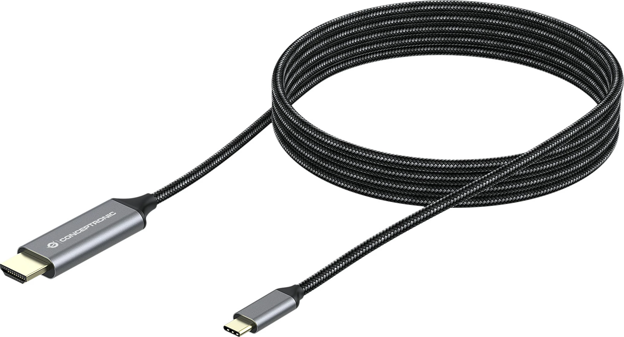 Kabllo USB-C në HDMI Conceptronic, 2 m, 4K@60Hz, Gri