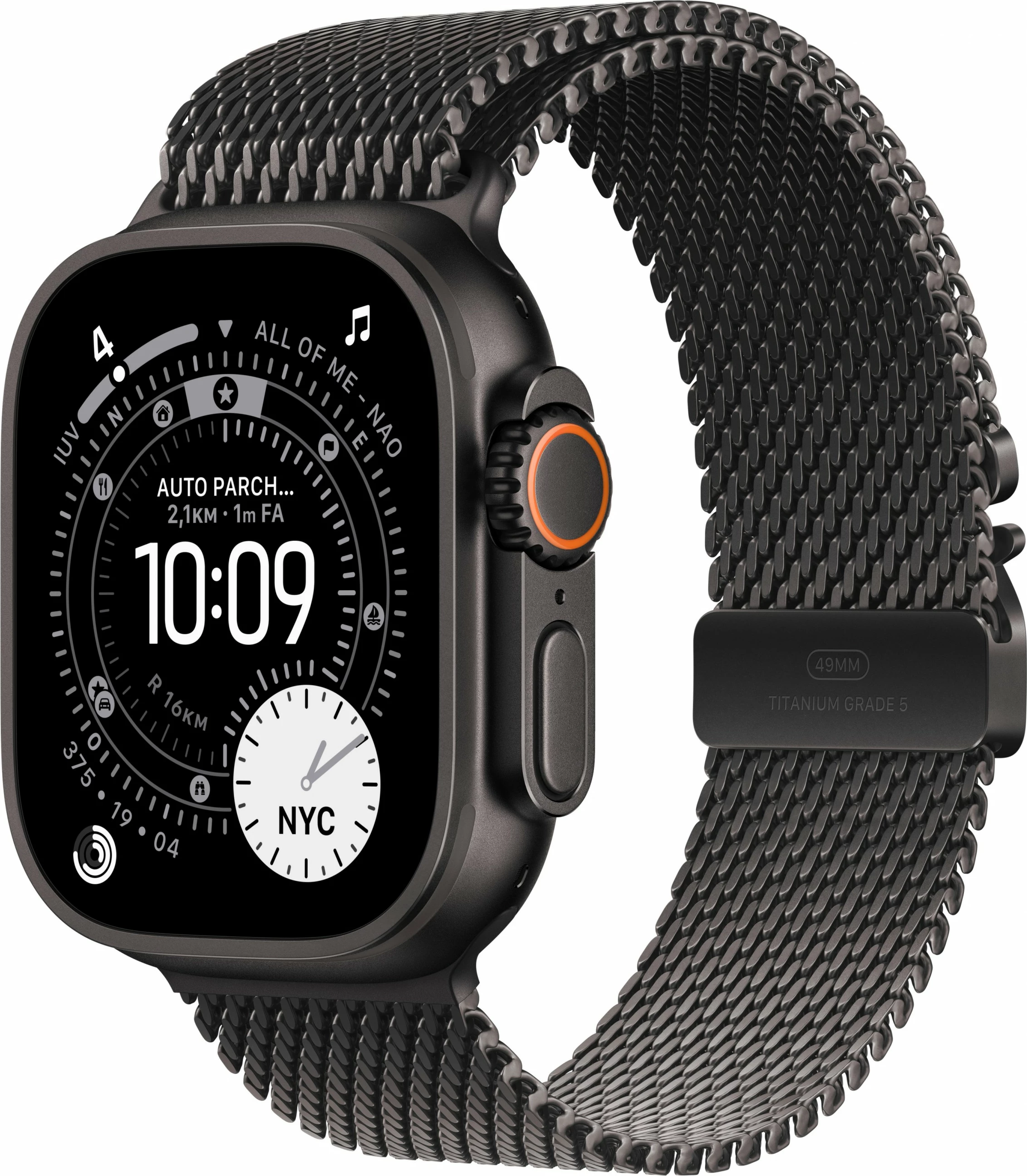 Smartwatch Apple Watch Ultra 3 Titanium Cellular 49mm, Milanaise Titan, e zezë