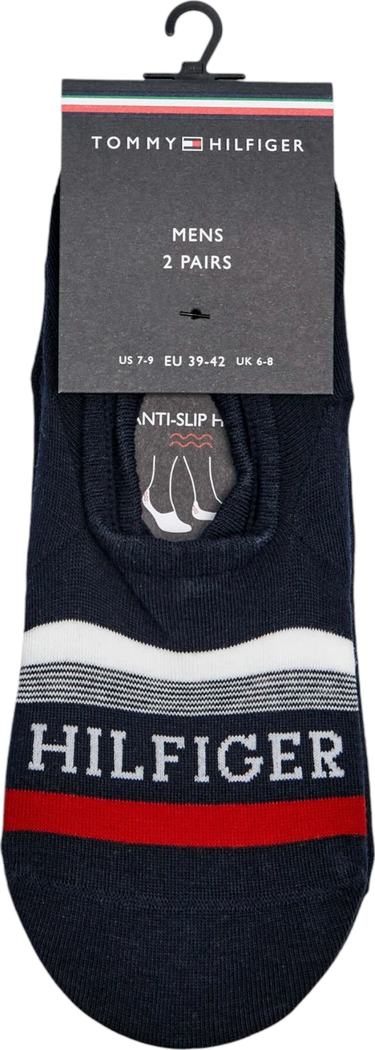 Çorape footie për meshkuj Tommy Hilfiger TH MEN FOOTIE 2P Hilfiger Tab 701232938, kaltër e errët [Madhësia: 39-42]