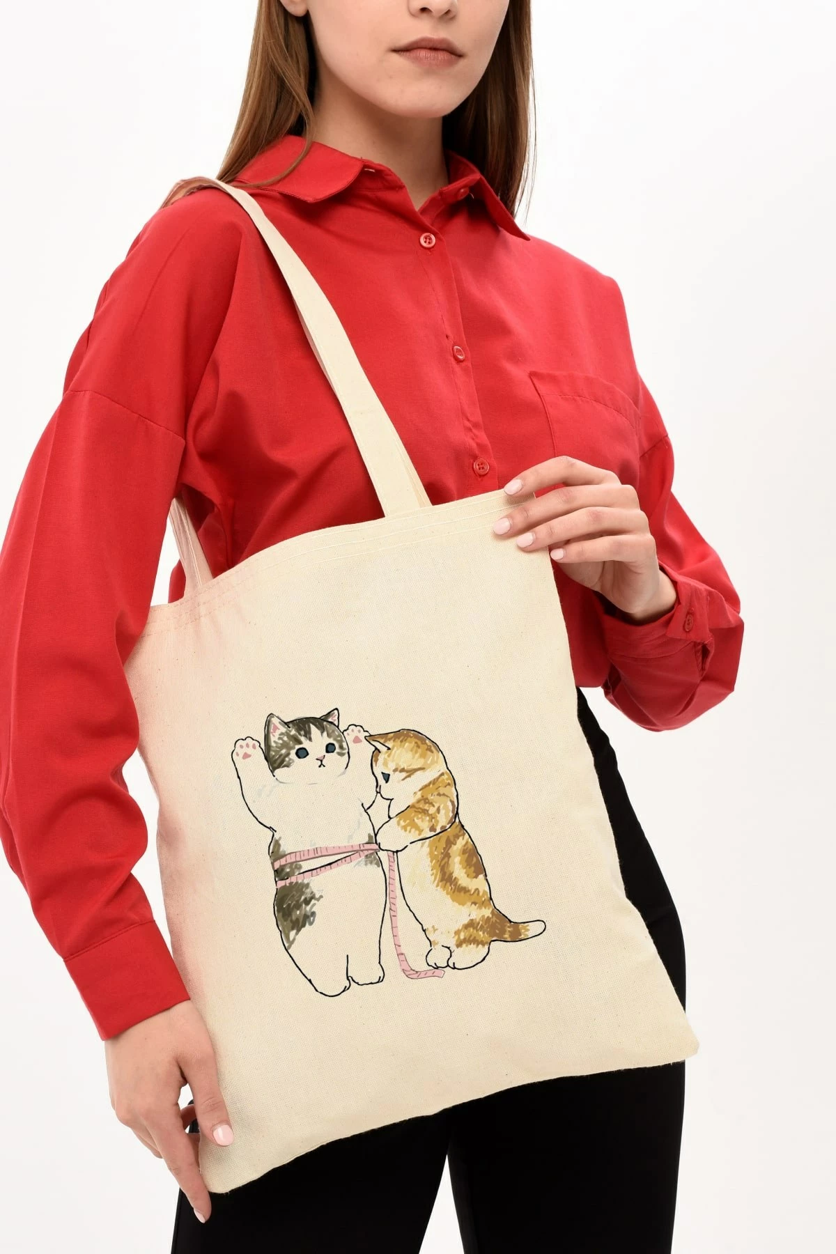 Çantë tote Zoozie Bags, krem, 35x40cm