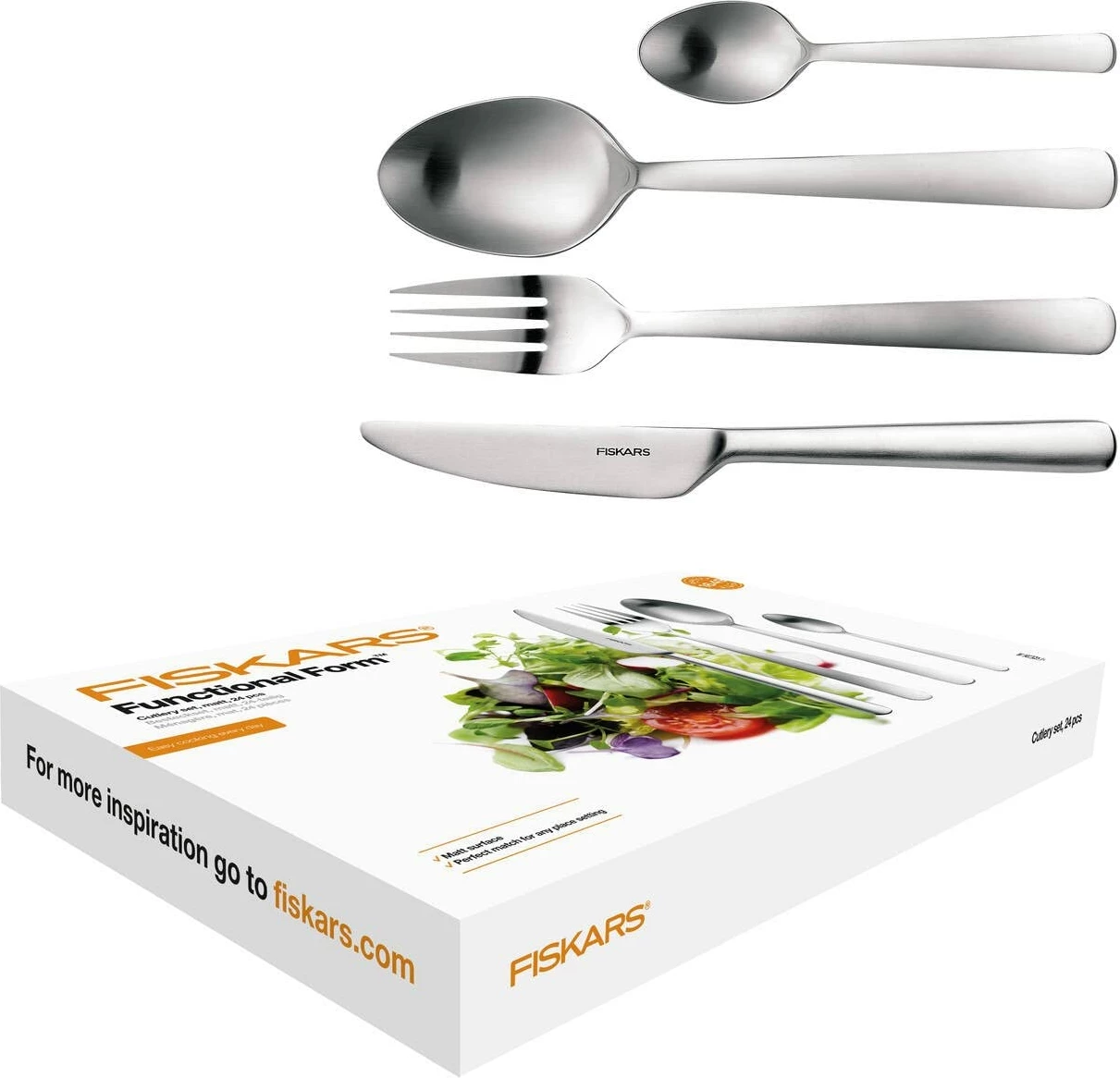 Set takem Fiskars, 24 copë, argjendtë/mat