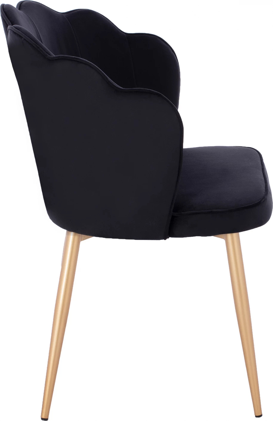 Karrige FH8737.04 kadife e zezë me kornizë metalike të artë 48x48x85 cm., set prej 2 copë