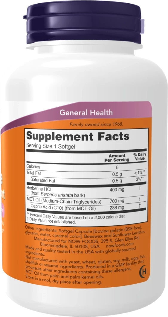 Berberine Glucose Support NOW Foods 90 softgels