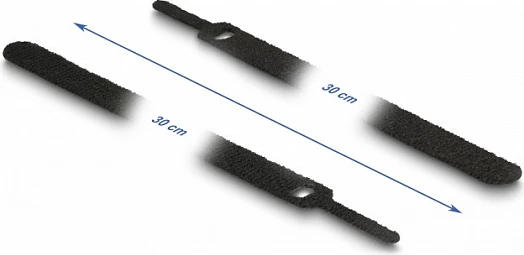 Lidhëse kabllosh me velkro DeLOCK 300 x 12 mm, 10 copë, e zezë