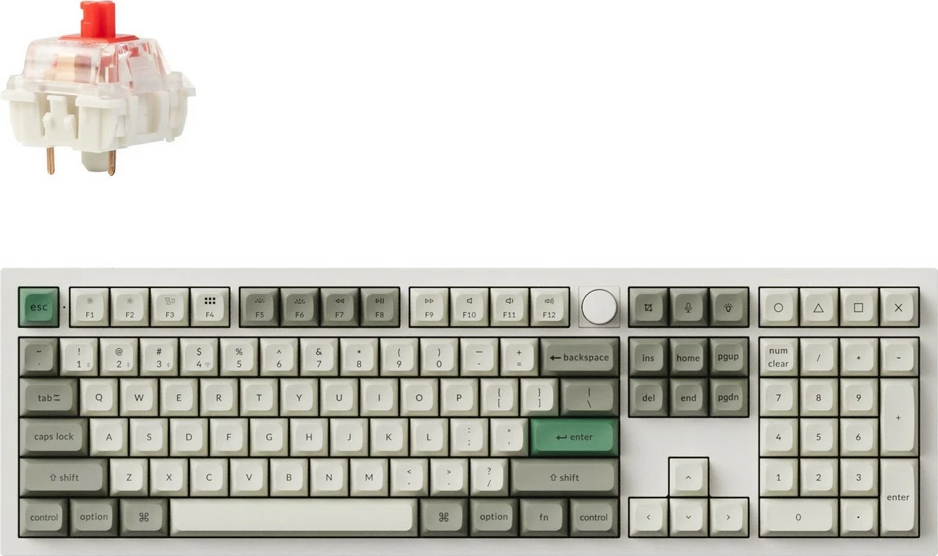 Tastierë Keychron Q6H, full size, RGB, wireless/bluetooth, hot-swap, bardhë