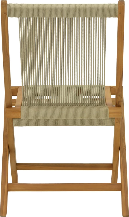 Karrige e palosshme Banou, dru teak dhe litar PE, ngjyrë e zezë, 51.5x58x88cm