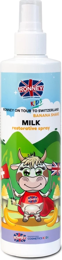 Spray për flokë pa shpëlarje Ronney Kids On Tour To Switzerland Banana Shake, 285ml