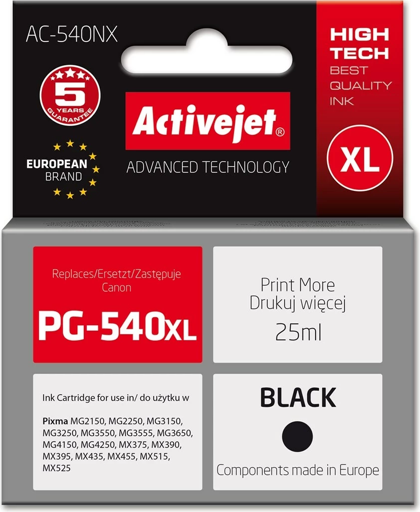 Toner Activejet AC-540NX për printer Canon, 25 ml, e zezë