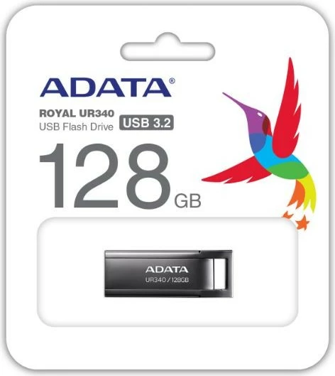 Pendrive Adata UR340, 128GB, USB 3.2 Gen1, e zezë