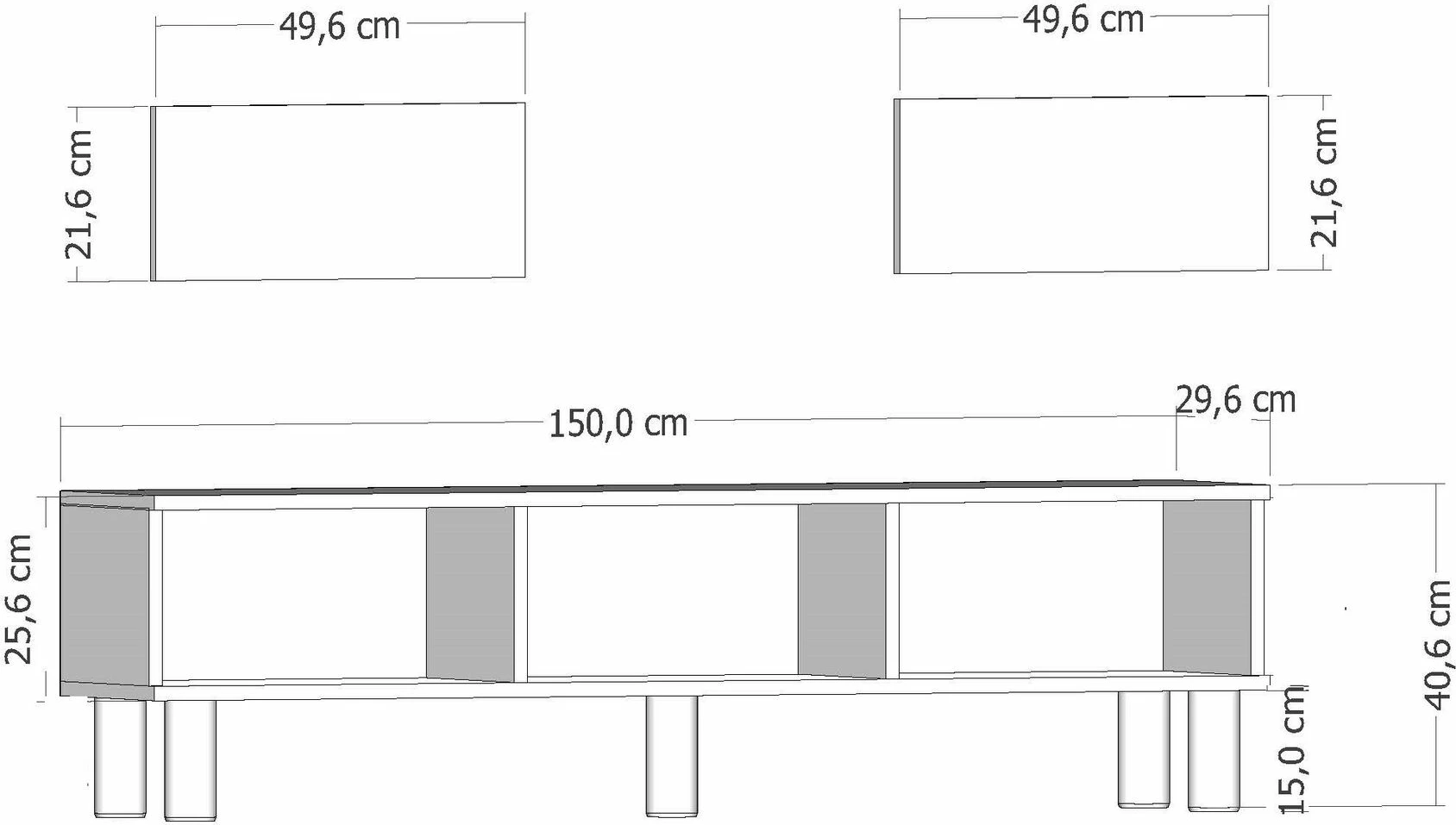 Komodë TV me oxhak Dario Bohem, ngjyrë antracit, Skye Decor