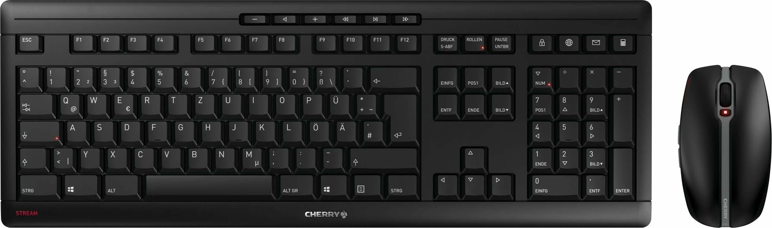 Set tastaturë dhe maus Cherry STREAM DESKTOP RECHARGE, pa tela, i zi