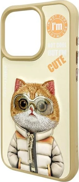 Mbështjellës Nimmy Cool&Cute 2.0 Cat për iPhone 15 Pro 6.1", hardcase TPU/PC, Gjelbër, në kuti