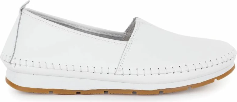 Këpucë të lëkurës për femra S.Barski LR61-7051, të bardha