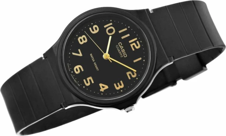 Orë dore Casio MQ-24-1B2LDF, e zezë, me kuti