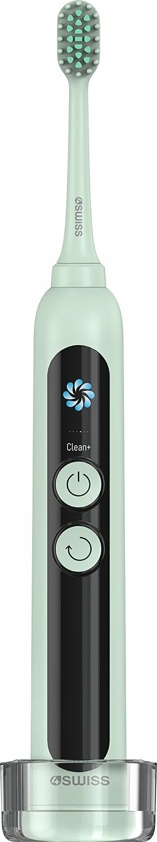 Furçë dhëmbësh elektrike 4Swiss ST216 Electrosonic Care+, 6 mënyra, 2 koka, bateri 2000 mAh, LCD, IPX7, mint, set 2 copë