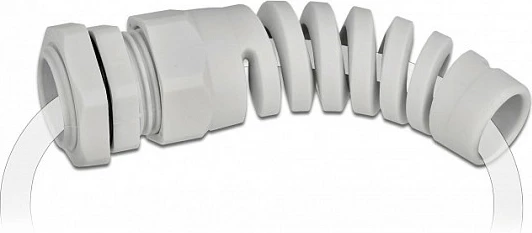 Kabelgland DeLOCK PG9 me lehtësim tërheqjeje, IP68, për kabllo 4-8 mm, gri
