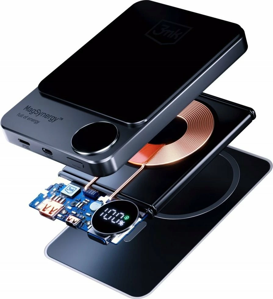 Powerbank Fixed MagZen FIXZENM-6-BK 6000 mAh USB-C PD 20W MagSafe, e zezë
