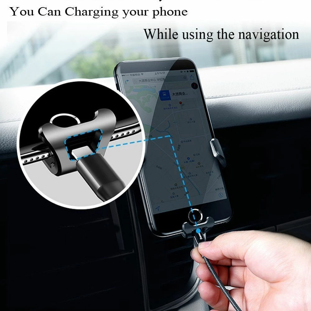 Mbajtës telefoni për veturë Baseus Gravity Car SUYL-01, për grilë ventilimi, 4.7-6.5\", max 88 mm, zi