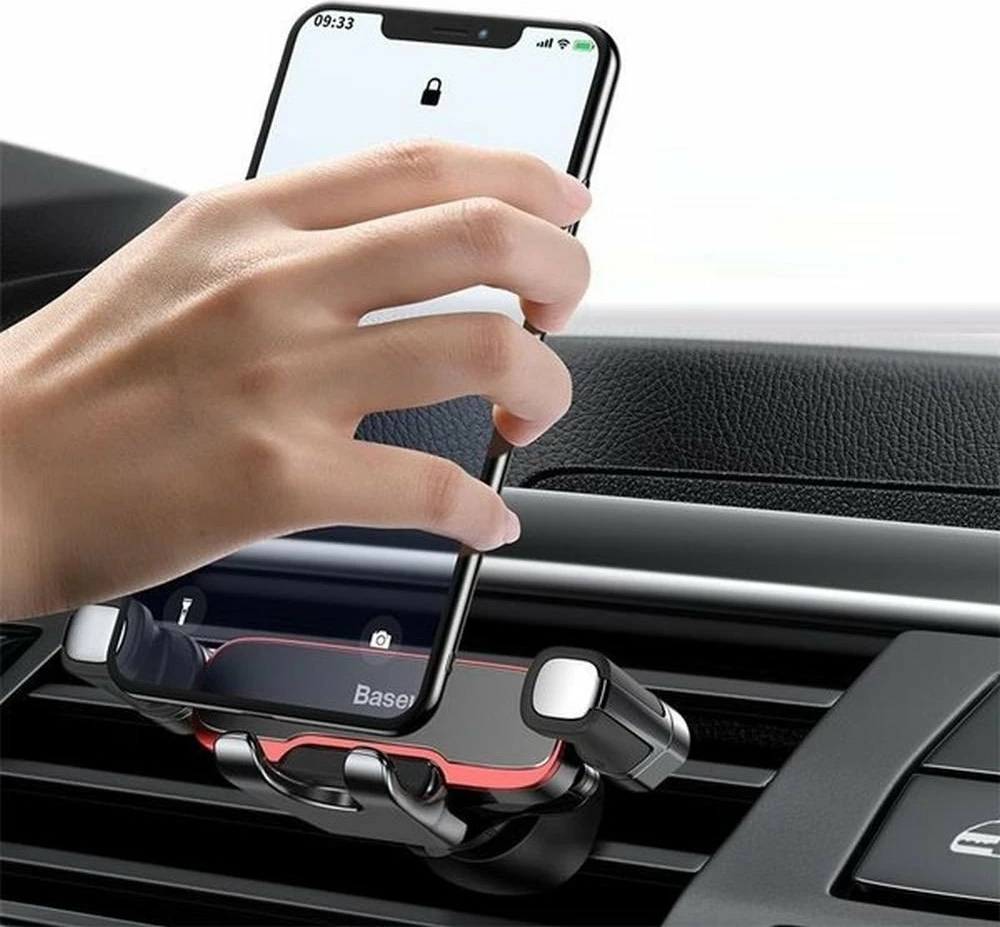 Mbajtës telefoni për veturë Baseus Mr Hui universal 4–7\" për grilë ventilimi, i zi