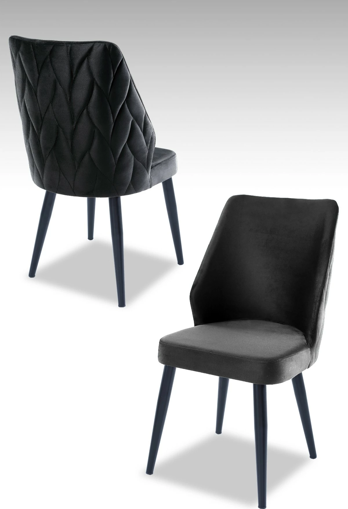 Set karrigesh (2 copë) Hanah Home, Pufi, antracit, e zezë