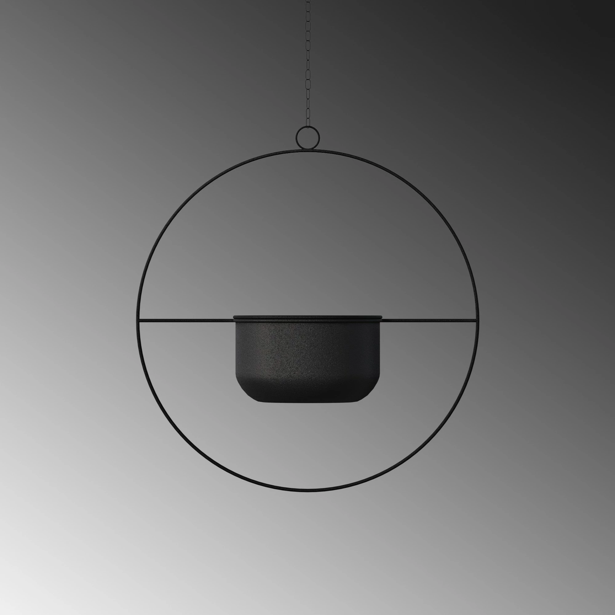 Vazo dekorative varëse, metal i zi, Aberto Design, Payanda