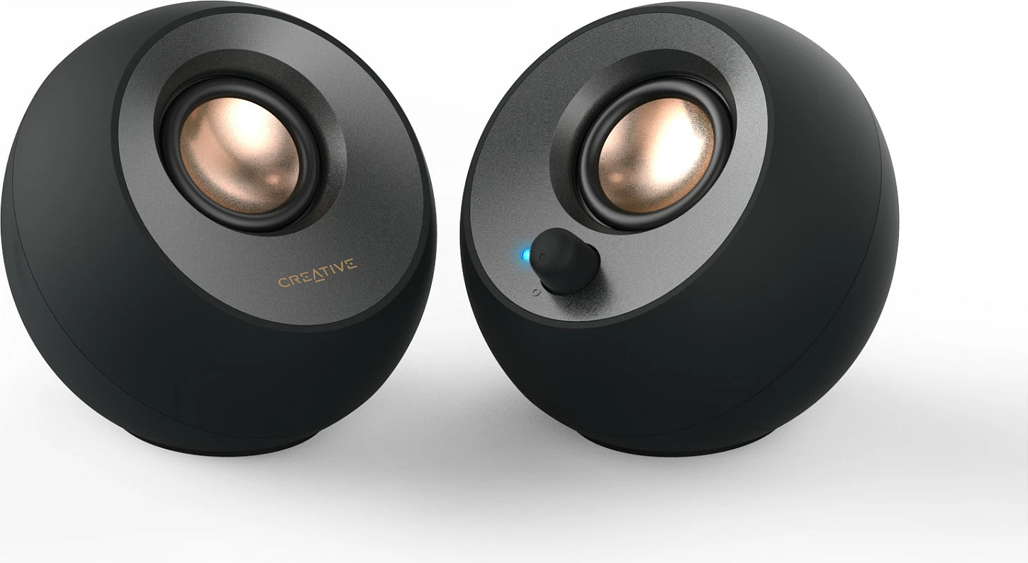 Altoparlantë Creative Labs Pebble V2, 2.0, USB-C, 3.5 mm, 8 W RMS, të zinj